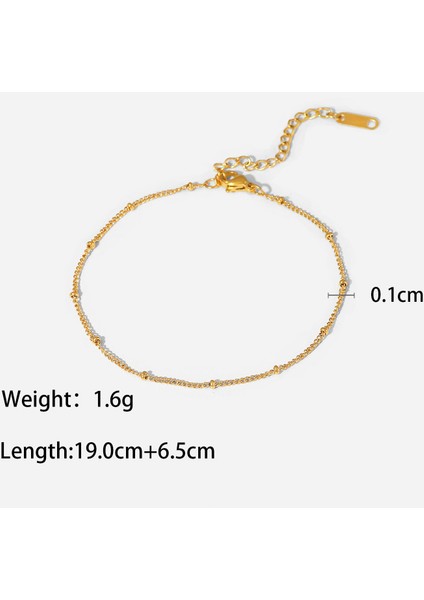 Altın Rengi Minar Ins Moda Metalik Yuvarlak Top Boncuk Strand Halhal 18 K Altın Pvd Kaplama Paslanmaz Çelik Kararmaz Halhal Kadınlar Için (Yurt Dışından)