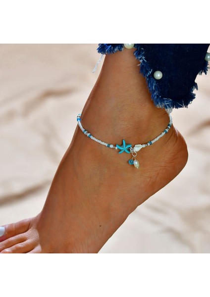 A1-G-SP007-E 1 Adet Boho Denizyıldızı Boncuklu Halhal Kabuklu Moda Kadın Plaj Ayarlanabilir Pirinç Boncuk Ayak Bileği Bilezik Kızlar Yaz Ayak Takı (Yurt Dışından) fırsatları