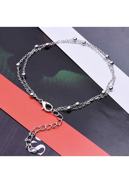 Altın-Jiao Metal Boncuk Halhal Bilezik Lüks Altın Renkgümüş Renk Ayak Zinciri Takı Kadınlar Kız Hediyeler Için (Yurt Dışından) fırsatları