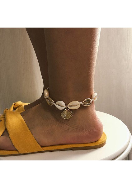 NO.4984 Boyutu Yaz Deniz Kabuğu Halhal Ayak Bileği Bilezikler Kadınlar Için Charms Tarak Deniz Kabuğu Halhal Bilezik Bacak Üzerinde Kadın Zinciri Ayak (Yurt Dışından) fırsatları