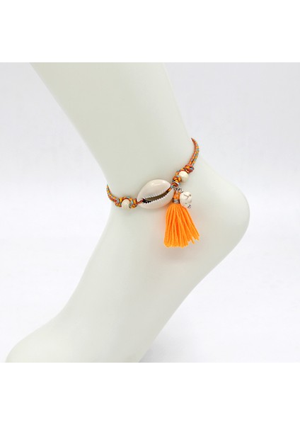 D1761A Halhal Kadınlar Için Ayak Takısı Boho El Yapımı Püskül Kabuk Ayarlanabilir Halat Zincir Ayak Bileği Bilezik Bacak Plaj Sandaletleri Aksesuarları (Yurt Dışından) fırsatları