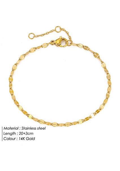 Gümüş Tarzı YF15692 Jujıe 316L Paslanmaz Çelik Bükülmüş Halat Zincir Halhal Kadın Erkek Punk Link Zinciri Ayak Bilezik Takı Drog (Yurt Dışından)