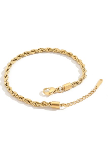 Gümüş Tarzı YF15692 Jujıe 316L Paslanmaz Çelik Bükülmüş Halat Zincir Halhal Kadın Erkek Punk Link Zinciri Ayak Bilezik Takı Drog (Yurt Dışından) modelleri