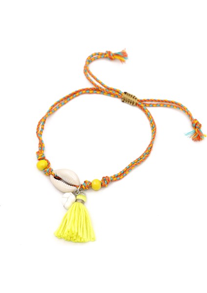 D1761G Halhal Kadınlar Için Ayak Takısı Boho El Yapımı Püskül Kabuk Ayarlanabilir Halat Zincir Ayak Bileği Bilezik Bacak Plaj Sandaletleri Aksesuarları (Yurt Dışından)