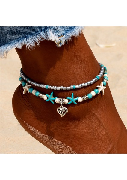 F178 Vintage Coell Boncuk Halhal Kadınlar Için Yeni Çok Katmanlı Halhal Bacak Bilezik El Yapımı Bohemian Takı Sandalet Hediye (Yurt Dışından) fırsatları