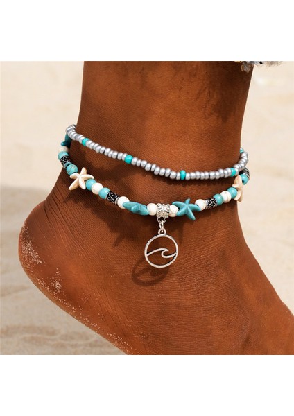 F178 Vintage Coell Boncuk Halhal Kadınlar Için Yeni Çok Katmanlı Halhal Bacak Bilezik El Yapımı Bohemian Takı Sandalet Hediye (Yurt Dışından) indirimleri