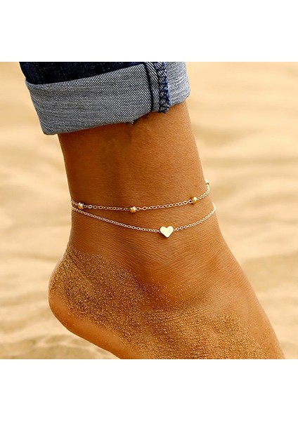 C Basit Kalp Kadın Halhal Yalınayak Tığ Sandalet Ayak Takı Bacak Yeni Halhal Ayak Bileği Bilezik Kadınlar Için Bacak Zinciri (Yurt Dışından) fiyatları