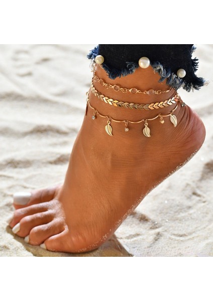 No.1 Boyutu Ummer Plaj Çok Katmanlı Bohemia Kabuk Zincir Halhal Setleri Kadınlar Için Payetler Ayak Bileği Bilezik Bacak Ayak Trendy Takı Hediye (Yurt Dışından)