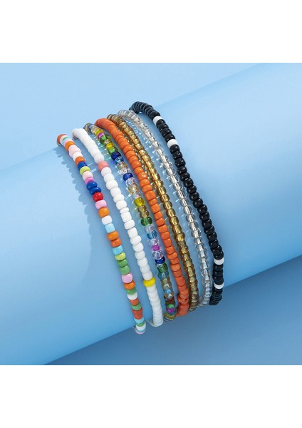 NO.50198 Boyutu Modyle Et Yeni El Yapımı Boncuklu Halhal Bilezikler Gökkuşağı Rengi Elastik Ayak Bileği Bilezik Bacak Üzerinde Ayak Plaj Takı (Yurt Dışından) modelleri