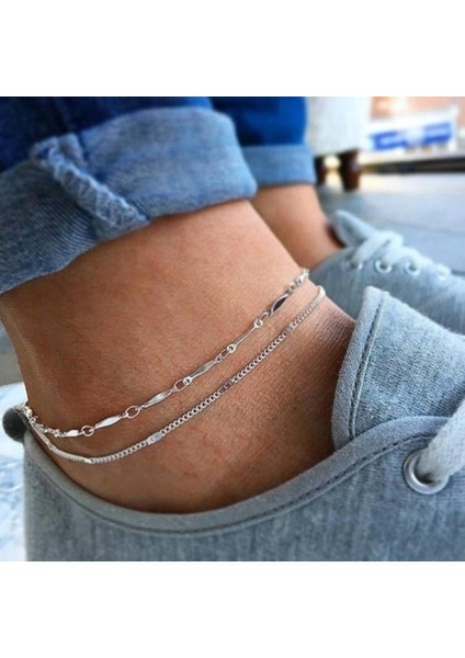 Gümüş Sıcak Satış ve Sıcak Satış Gümüş Renk Stil Moda Halhal Bilezik Bacak Üzerinde 2022NEW Moda Yaz Boncuk Plaj Ayak Takı (Yurt Dışından) fırsatları