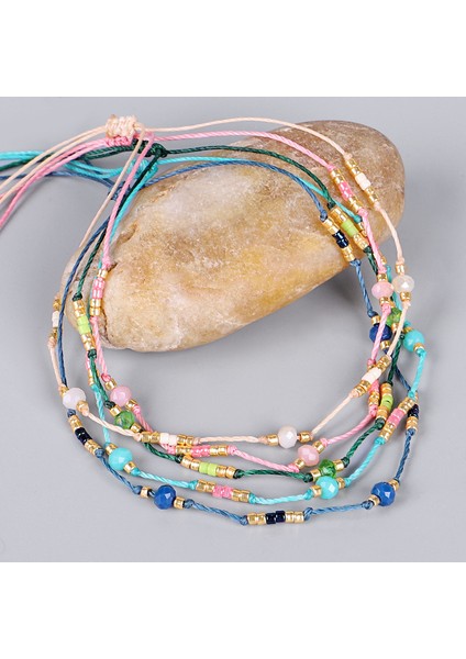 No.5 Boyutu Kadın Bohemian Renkli Boncuklar Ayak Bileği Bilezikler Bacak Ayak Takısı Charm Halhal Kadınlar Için Sörf Plaj Tatil Aksesuarları Mujer (Yurt Dışından) modelleri