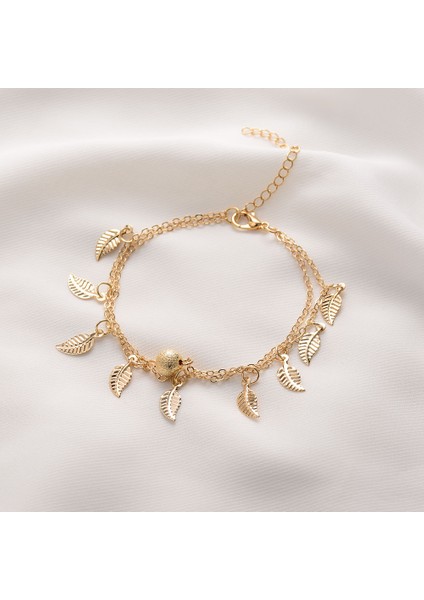 A Moda Çift Katmanlı Halhal Yaprak Yıldız Püskül Ayak Zinciri Kadınlar Için Zarif Yaz Plaj Ayak Bileği Aksesuarları Takı Arkadaş Hediyeler (Yurt Dışından) indirimleri