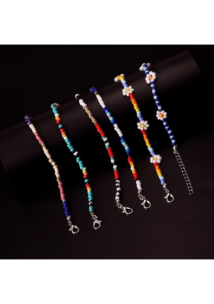 No.4 Boyutu Coxeer Reaktif Boncuklu Halhal Moda Çiçek Dekor Bohem Tarzı Plaj Halhal Charm Takı Aksesuarları Kadın Kızlar Için (Yurt Dışından) fırsatları