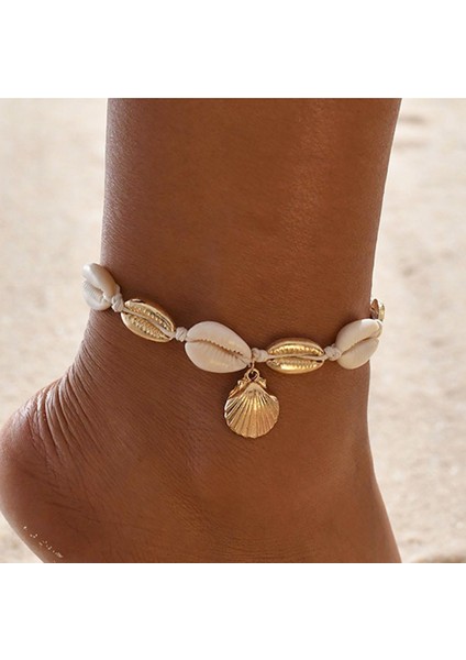 NO.4985 Boyutu Yaz Deniz Kabuğu Halhal Ayak Bileği Bilezikler Kadınlar Için Charms Tarak Deniz Kabuğu Halhal Bilezik Bacak Üzerinde Kadın Zinciri Ayak (Yurt Dışından) modelleri