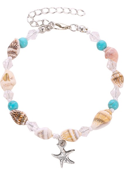 B Yeni Düzensiz Turkuaz Halhal Kadınlar Için Yaz Plaj Yıldız Kolye Ayak Zinciri Kız Ayak Bileği Bilezik Aksesuarları Arkadaş Hediye (Yurt Dışından)