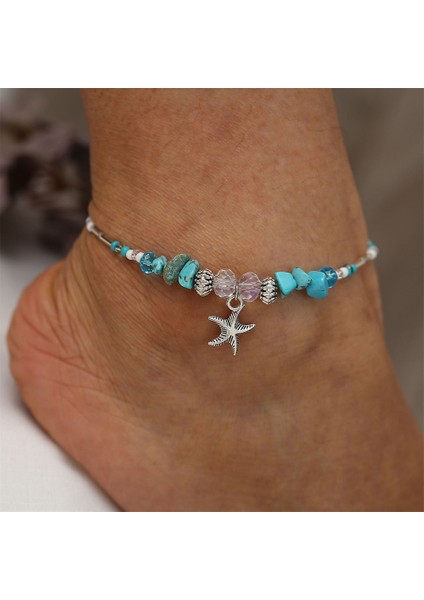 B Yeni Düzensiz Turkuaz Halhal Kadınlar Için Yaz Plaj Yıldız Kolye Ayak Zinciri Kız Ayak Bileği Bilezik Aksesuarları Arkadaş Hediye (Yurt Dışından) fiyatları