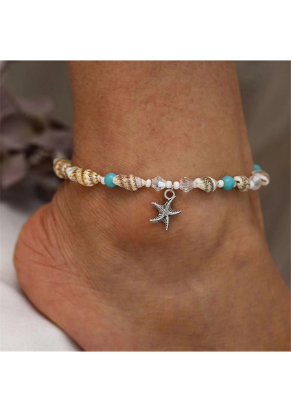B Yeni Düzensiz Turkuaz Halhal Kadınlar Için Yaz Plaj Yıldız Kolye Ayak Zinciri Kız Ayak Bileği Bilezik Aksesuarları Arkadaş Hediye (Yurt Dışından) indirimleri
