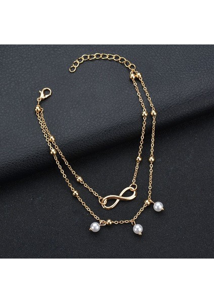 JL005B 2 Adet Moda Kadın Halhal Retro Inci Halhal Bilezik Seti Bohemia Ayak Plaj Halhal Kadınlar Için Yalınayak Zincir Trendy Takı (Yurt Dışından) indirimleri