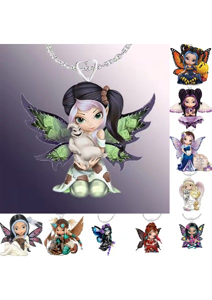No.41 Boyutu 43 Stilleri Yaratıcı 3D Anime Karikatür Melek Kanatları Tasarım Bezemeler Figurineresin Kolye Su Dalgası Zincir Kolye (Yurt Dışından) fiyatları