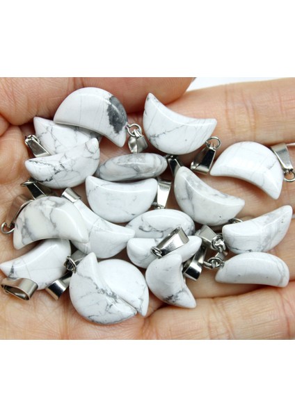 No.24 Sodalite Kristal Doğal Taş Ay Charms Kolye Dıy Kolye Kolye Takı Yapımı Aksesuarla (Yurt Dışından) modelleri