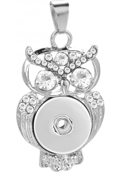 No.4 Boyutu Yeni Yapış Kolye Kolye Rhinestone Metal Baykuş Kolye Fit Snap Düğmesi Moda Yapış Takı Baykuş Kolye (Yurt Dışından)