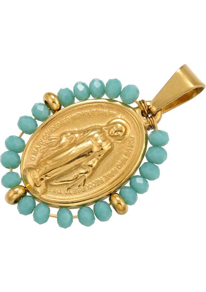 No.3 Boyutu 1 Adet Yeni Altın Rengi Oval Meryem Desen Gümüş Renk Kolye Uçları Kolye Bilezik Küpe Dıyjewelry Yapımı (Yurt Dışından)
