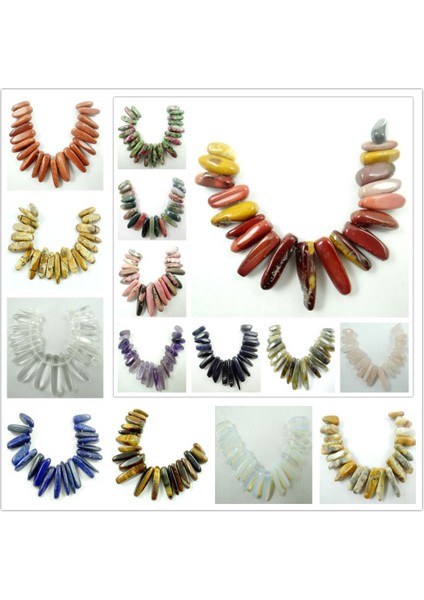 No.20 Doğal Taş Kuvars Kristal Lapis Kaplan Gözü Düzensiz Boncuk Kolye Diy Takı Yapımı Için Kolye Aksesuarla Erkekler Kadın (Yurt Dışından) fiyatları