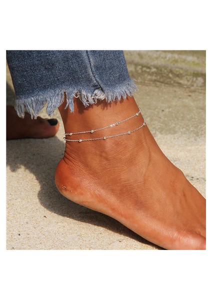 F Basit Kalp Kadın Halhal Yalınayak Tığ Sandalet Ayak Takı Bacak Yeni Halhal Ayak Bileği Bilezik Kadınlar Için Bacak Zinciri (Yurt Dışından)