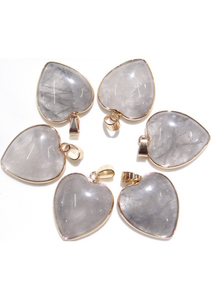 No.9 Yeni Doğal Taş Akik Aventurin Ametist Sodalite Kalp Şeklinde Kolye Boncuk Charms Takı Kolye Takı Yapımı IÇIN1PCS (Yurt Dışından)