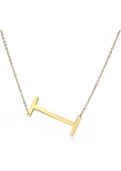 No.9 Boyutu 26 Ilk Harfler Kolye Moda Büyük Alfabe Kolye Altın Renk Zincir Gerdanlık Kadın Kızlar Charm Sevgililer Günü Takı Hediye (Yurt Dışından)