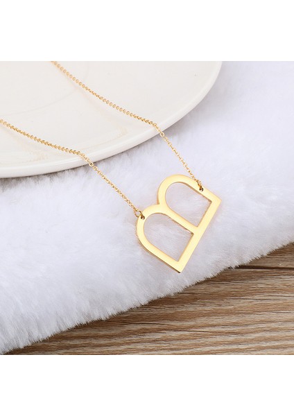 No.9 Boyutu 26 Ilk Harfler Kolye Moda Büyük Alfabe Kolye Altın Renk Zincir Gerdanlık Kadın Kızlar Charm Sevgililer Günü Takı Hediye (Yurt Dışından) fırsatları