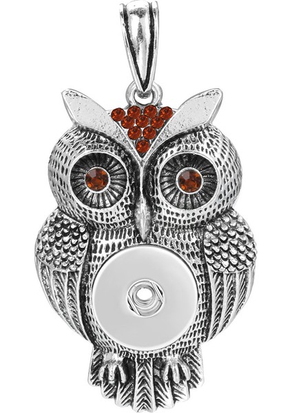 No.13 Boyutu Yeni Yapış Kolye Kolye Rhinestone Metal Baykuş Kolye Fit Snap Düğmesi Moda Yapış Takı Baykuş Kolye (Yurt Dışından)