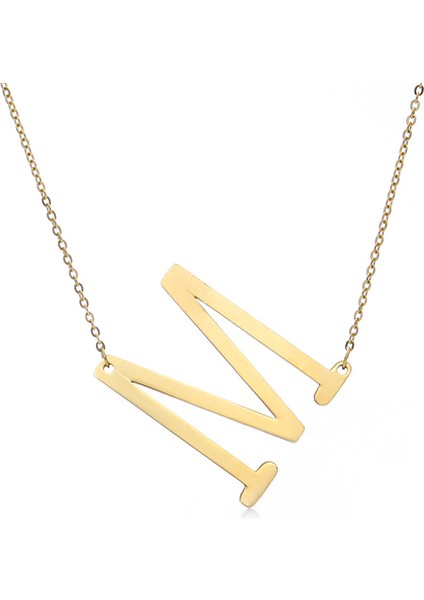 No.13 Boyutu 26 Ilk Harfler Kolye Moda Büyük Alfabe Kolye Altın Renk Zincir Gerdanlık Kadın Kızlar Charm Sevgililer Günü Takı Hediye (Yurt Dışından)