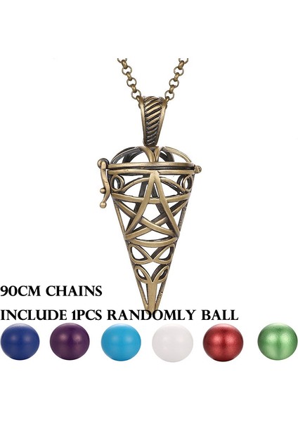 Pembe Charm Meksika Chime Hollow Melek Kanatları Vintage Kolye Takı Müzik Topu Uçucu Yağ Mesih Çapraz 3D Stil Gebelik Kolye (Yurt Dışından)