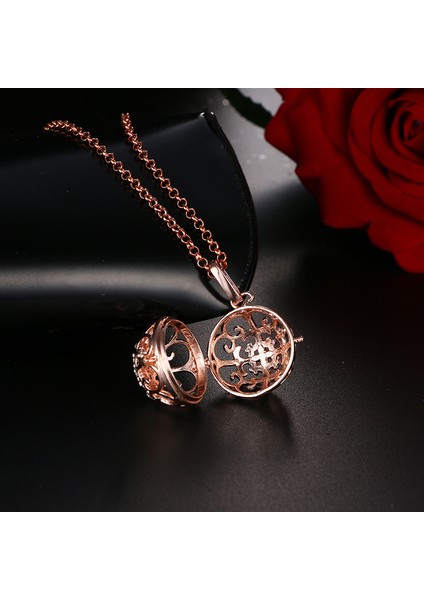 Pembe Charm Meksika Chime Hollow Melek Kanatları Vintage Kolye Takı Müzik Topu Uçucu Yağ Mesih Çapraz 3D Stil Gebelik Kolye (Yurt Dışından) modelleri
