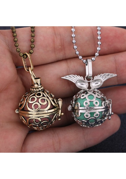 Pembe Charm Meksika Chime Hollow Melek Kanatları Vintage Kolye Takı Müzik Topu Uçucu Yağ Mesih Çapraz 3D Stil Gebelik Kolye (Yurt Dışından) indirimleri