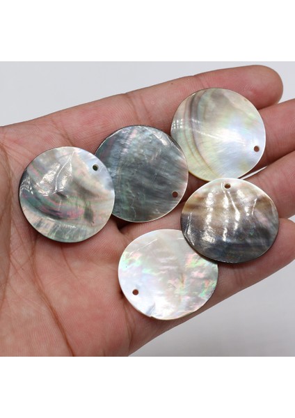 25X25MM Doğal Siyah Kabuk Yuvarlak Charm Kolye Takı Yapımı Için Dıy Kolye Bilezik Aksesuarları Kadın Hediyeler (Yurt Dışından)