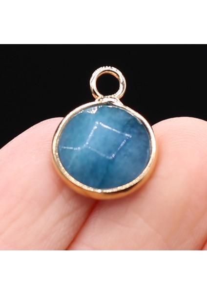 Mavi Doğal Taş Kolye Yuvarlak Şekil Ametist Temizle Kuvars Charms Moda Takı Yapımı Için Diy Kolye Küpe Aksesuarları (Yurt Dışından)