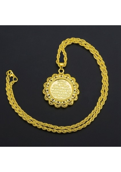 As Picture Shows Yeni Arap Müslüman Islam Kutsal Desen Yuvarlak Kolye Kolye Kadın Kolye Sürgülü Dini Kolye Aksesuarları Takı (Yurt Dışından)