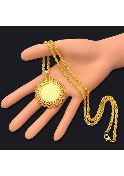As Picture Shows Yeni Arap Müslüman Islam Kutsal Desen Yuvarlak Kolye Kolye Kadın Kolye Sürgülü Dini Kolye Aksesuarları Takı (Yurt Dışından) fırsatları