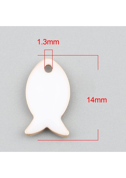 No.2 Boyutu Opper Çift Taraflı Küçük Balık Emaye Sequarmas Kolye Takı Yapımı Bulguları Altın Renk Ayarı x 8mm (Yurt Dışından)