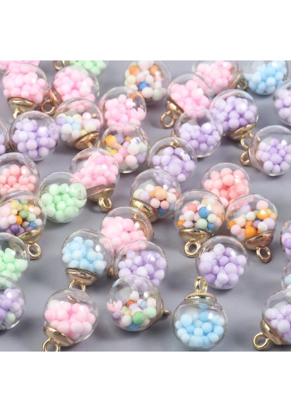 Pembe Yeni Lot Kabarcık Köpük Şeffaf Cam Küre Charms Kolye El Sanatları Takı Yapımı Için Bulgular Dıy Küpe Kolye (Yurt Dışından) indirimleri