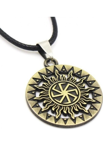 AL13002-ALTIN Vintage Viking Savaşçı Kalkanı Balta Kolye Kolye Erkekler Için Slav Pusula Kolye Kolye Punk Rock Parti Takı (Yurt Dışından)