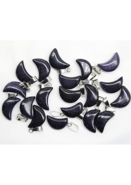 No.18 Sodalite Kristal Doğal Taş Ay Charms Kolye Dıy Kolye Kolye Takı Yapımı Aksesuarla (Yurt Dışından)