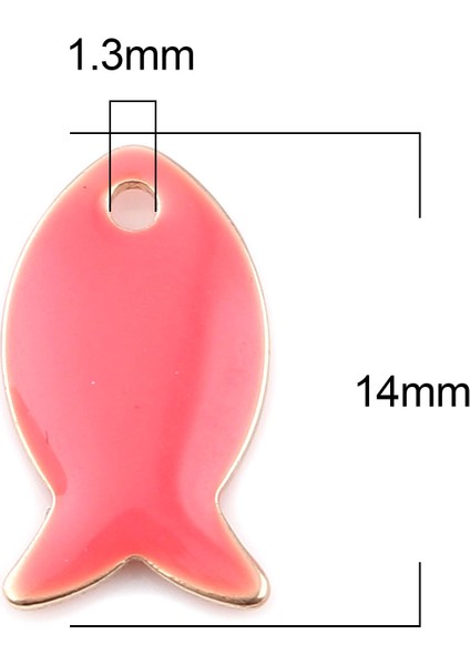 No.2 Boyutu Opper Çift Taraflı Küçük Balık Emaye Sequarmas Kolye Takı Yapımı Bulguları Altın Renk Ayarı x 8mm (Yurt Dışından) modelleri