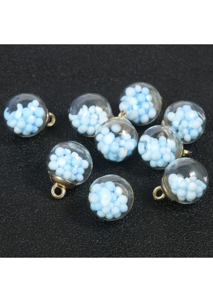 Mavi Yeni Lot Kabarcık Köpük Şeffaf Cam Küre Charms Kolye El Sanatları Takı Yapımı Için Bulgular Dıy Küpe Kolye (Yurt Dışından)