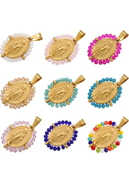 No.16 Boyutu 1 Adet Yeni Altın Rengi Oval Meryem Desen Gümüş Renk Kolye Uçları Kolye Bilezik Küpe Dıyjewelry Yapımı (Yurt Dışından) fiyatları