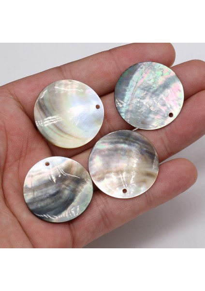 15X15MM Doğal Siyah Kabuk Yuvarlak Charm Kolye Takı Yapımı Için Dıy Kolye Bilezik Aksesuarları Kadın Hediyeler (Yurt Dışından)