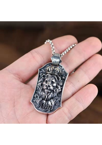 AL6831-GÜMÜŞ Retro Punk Iskandinav Viking Boğa Başkanı Kolye Kolye Erkekler Için Klasik Hayvan Kişilik Takı (Yurt Dışından)