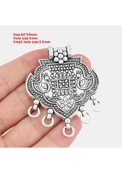 No.13 Boyutu 2pcs Tibet Gümüş Kabile Büyük Yuvarlak Medallion Avize Takılar Dıy Boho Vintage Kolye Takı Yapma Bulgunu (Yurt Dışından)
